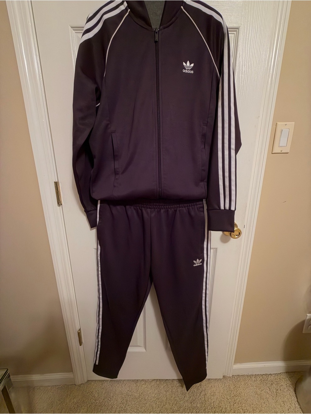 Adidas Track Jacket and Pants Set with White Stripes